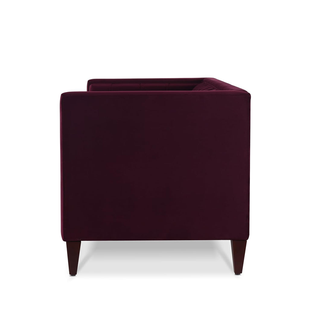 84 inch Burgundy Velvet Tufted Sofa R40185