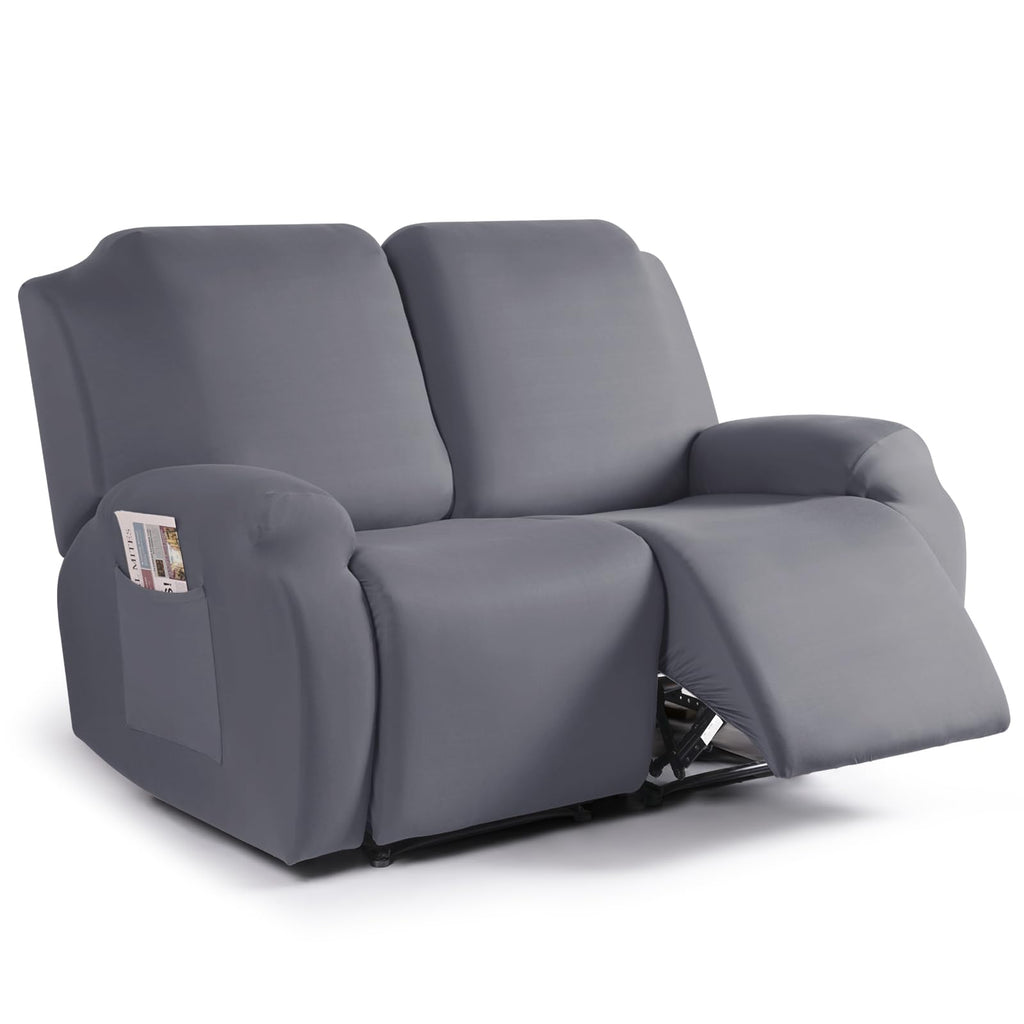 2 Piece Polyester Stretch Recliner Loveseat Slipcover Z8138