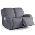 2 Piece Polyester Stretch Recliner Loveseat Slipcover Z8138