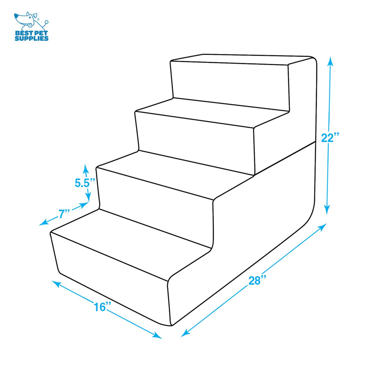 Foldable 4-Step Foam Pet Stairs R437093