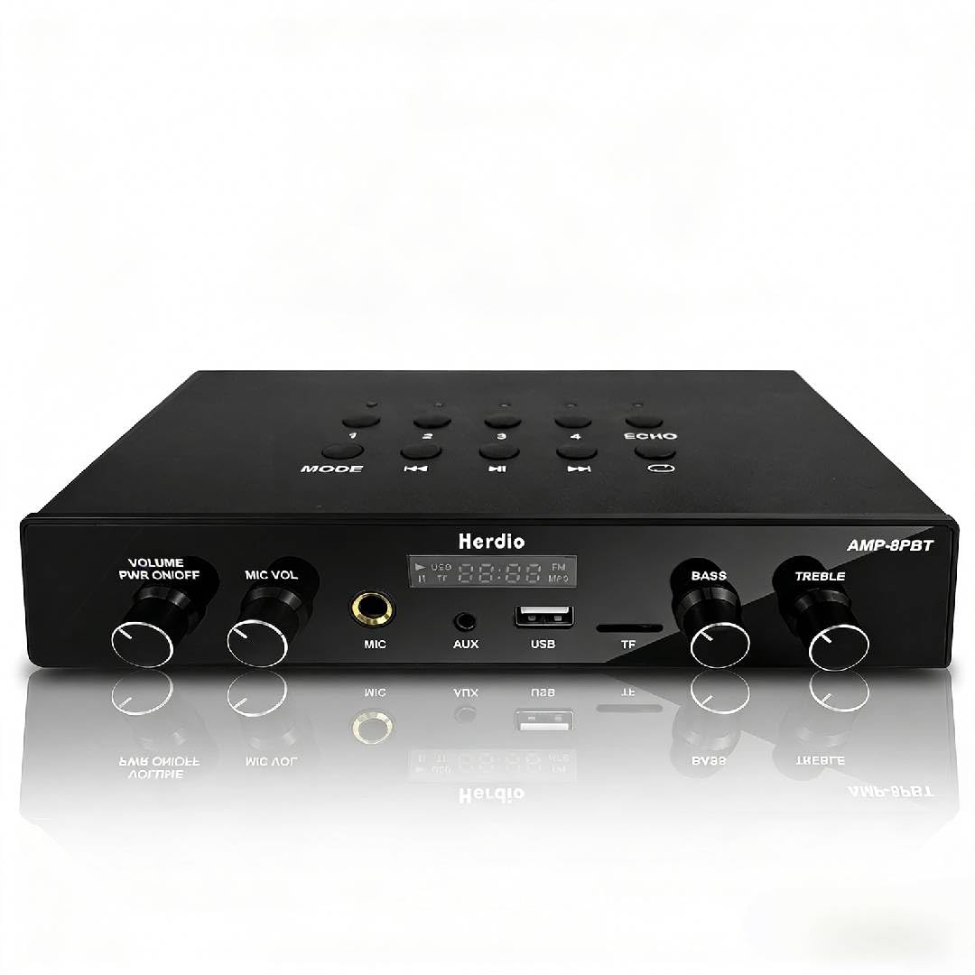 60W 8 Channel Bluetooth Stereo Audio Amplifier Receiver Q86261