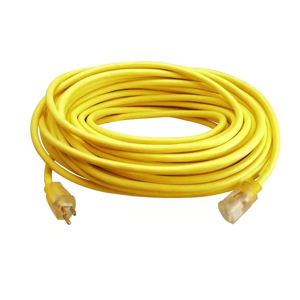 100' SJTW Vinyl Extension Cord with Lighted End, Yellow V532531