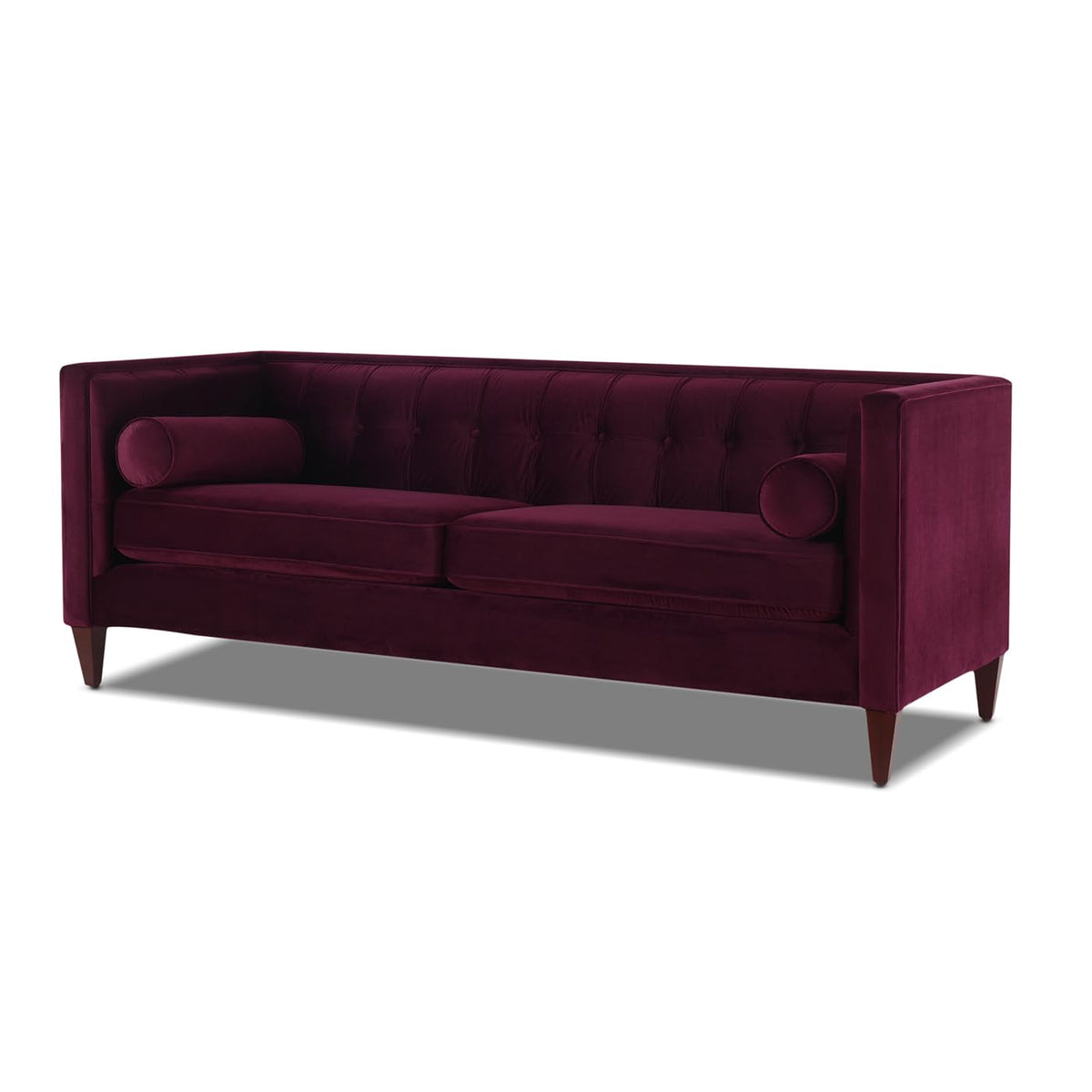 84 inch Burgundy Velvet Tufted Sofa R40185