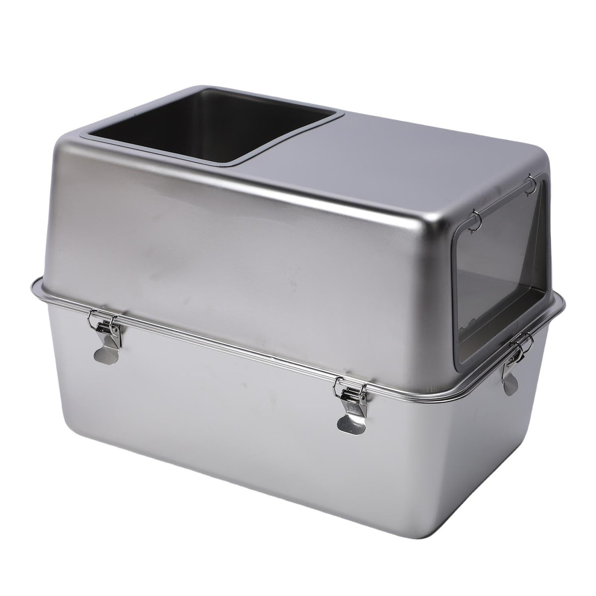 Enclosed Stainless Steel Top Entry Cat Litter Box with Scoop J363408