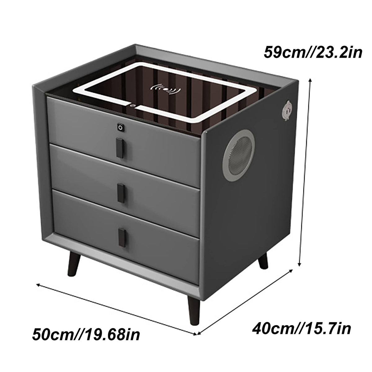 3-Color LED Nightstand with Wireless Charging Station and USB V770