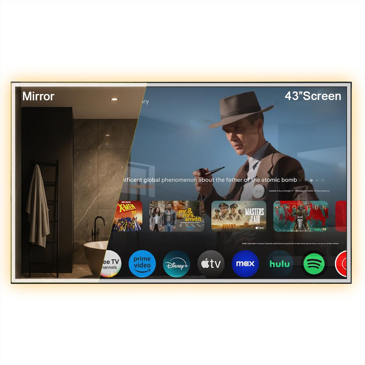 43" 4K UHD Smart Mirror TV with LED Light T948