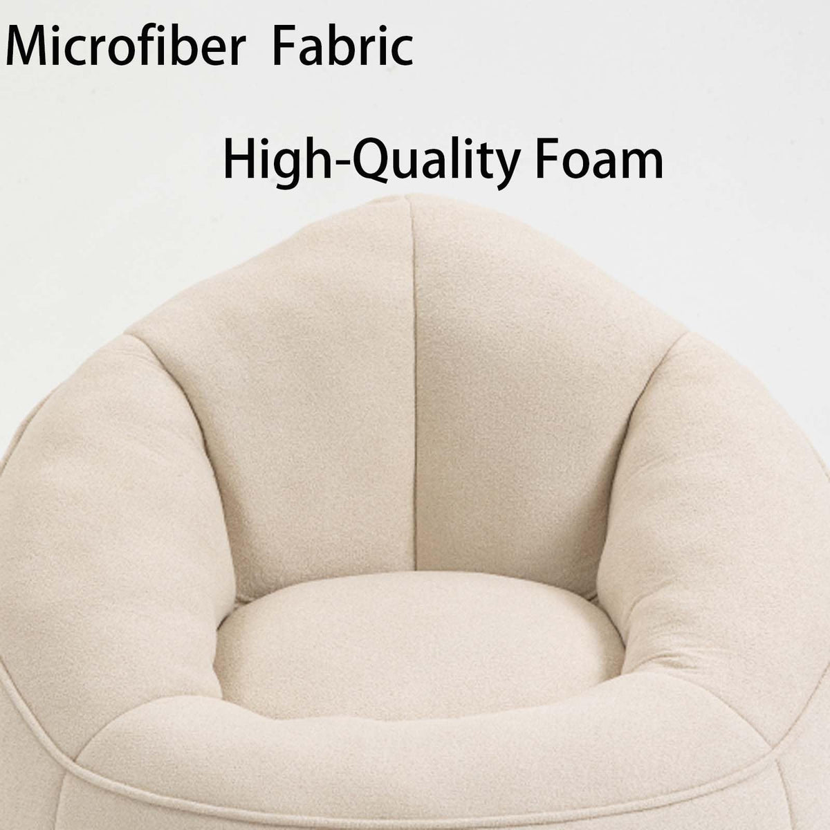 Yellow Memory Foam Bean Bag Chair with Footrest E6321