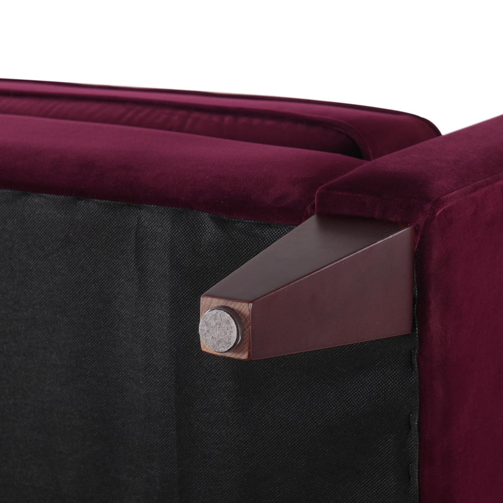 84 inch Burgundy Velvet Tufted Sofa R40185