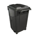 Black 45-Gallons Plastic Wheeled Trash Can with Lid H8725