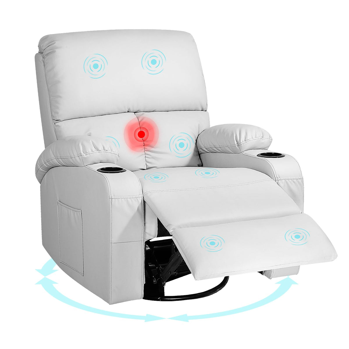 Grey Massage Rocking Recliner Chair with Heat and USB C14684