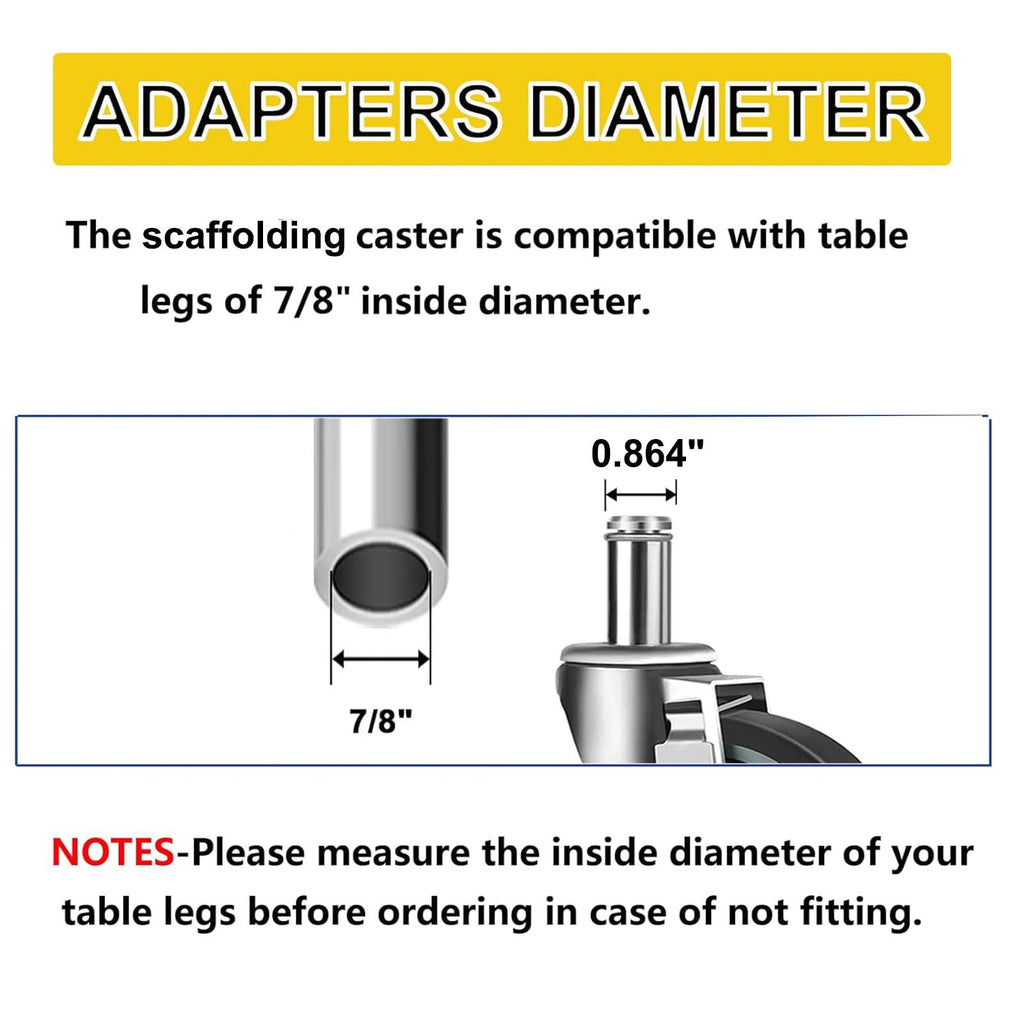 4 inches Casters for Wire Shelving Racks, Set of 4 D186