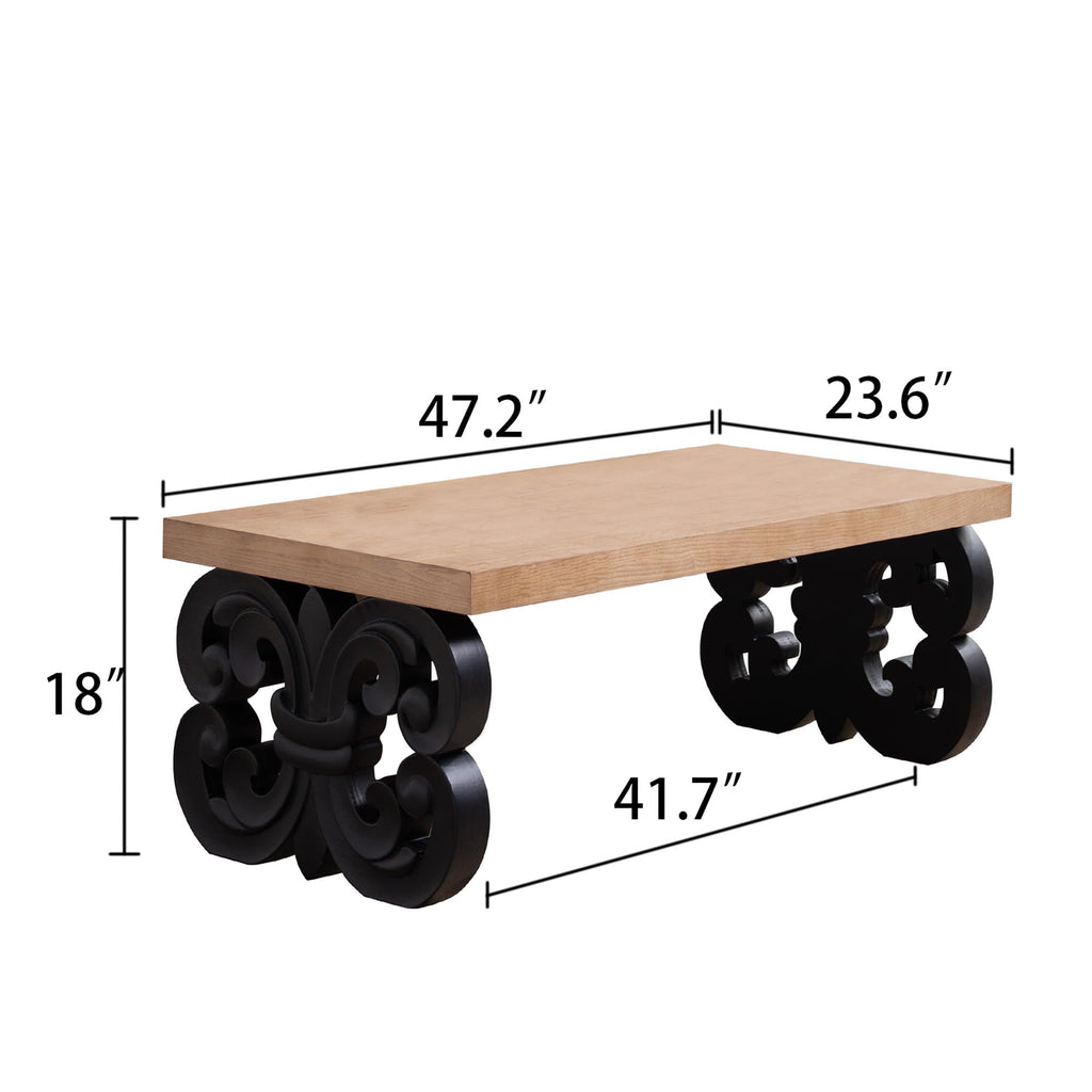 Rectangle Coffee Table with Wood Top F492