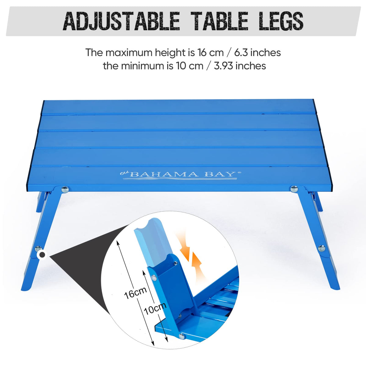Ultralight Aluminum Mini Table, 66lbs/30kg Weight Capacity, Foldable Beach Table Z1428