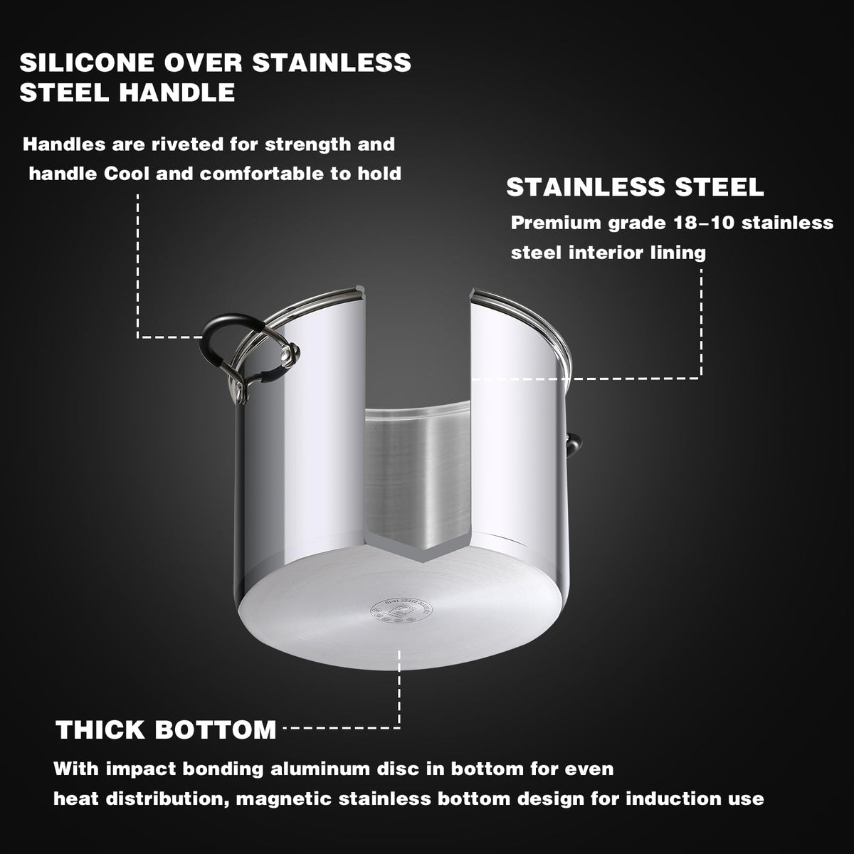 12-Quart Stainless Steel Stock Pot with Lid M875