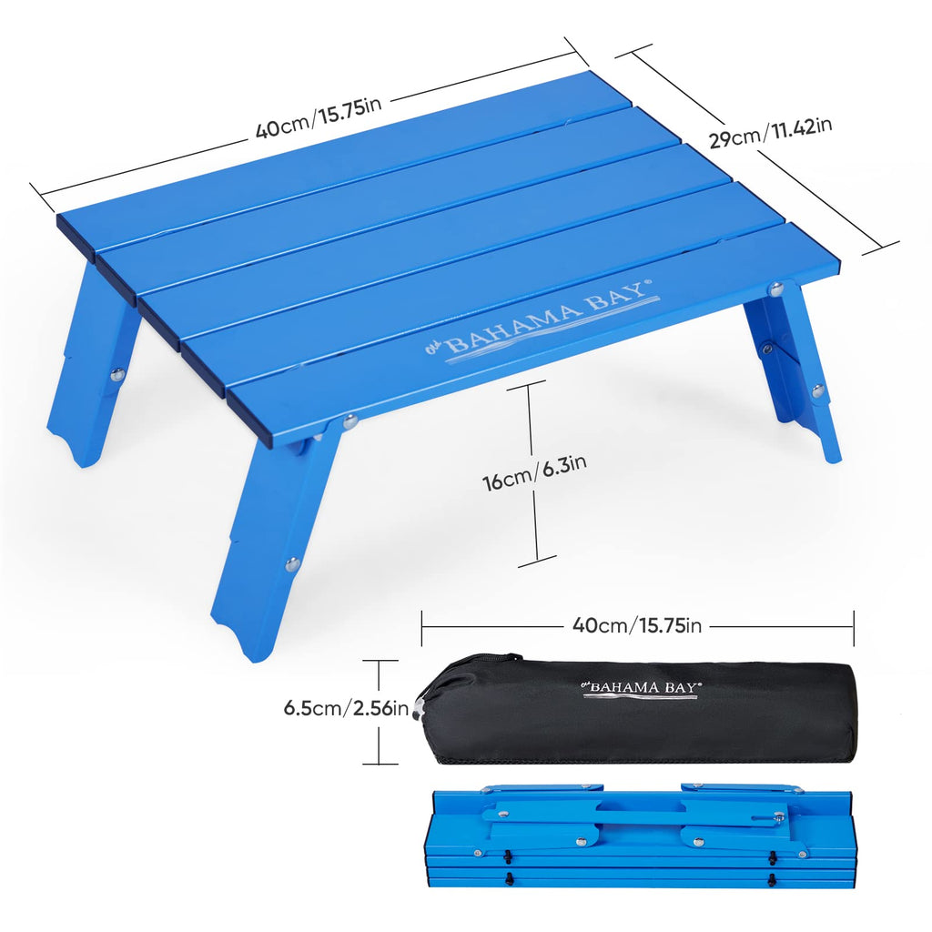 Ultralight Aluminum Mini Table, 66lbs/30kg Weight Capacity, Foldable Beach Table Z1428