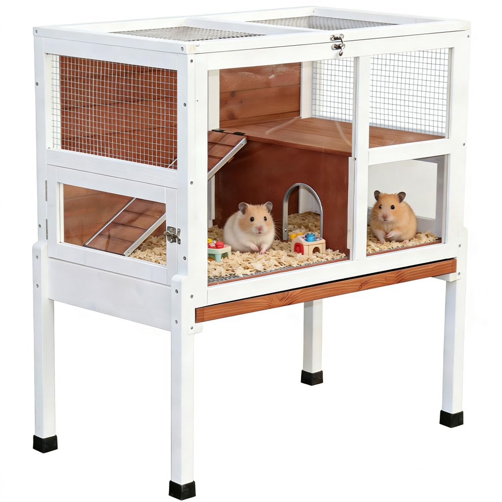 2-Story Wooden Small Animal Cage with Stand B42259