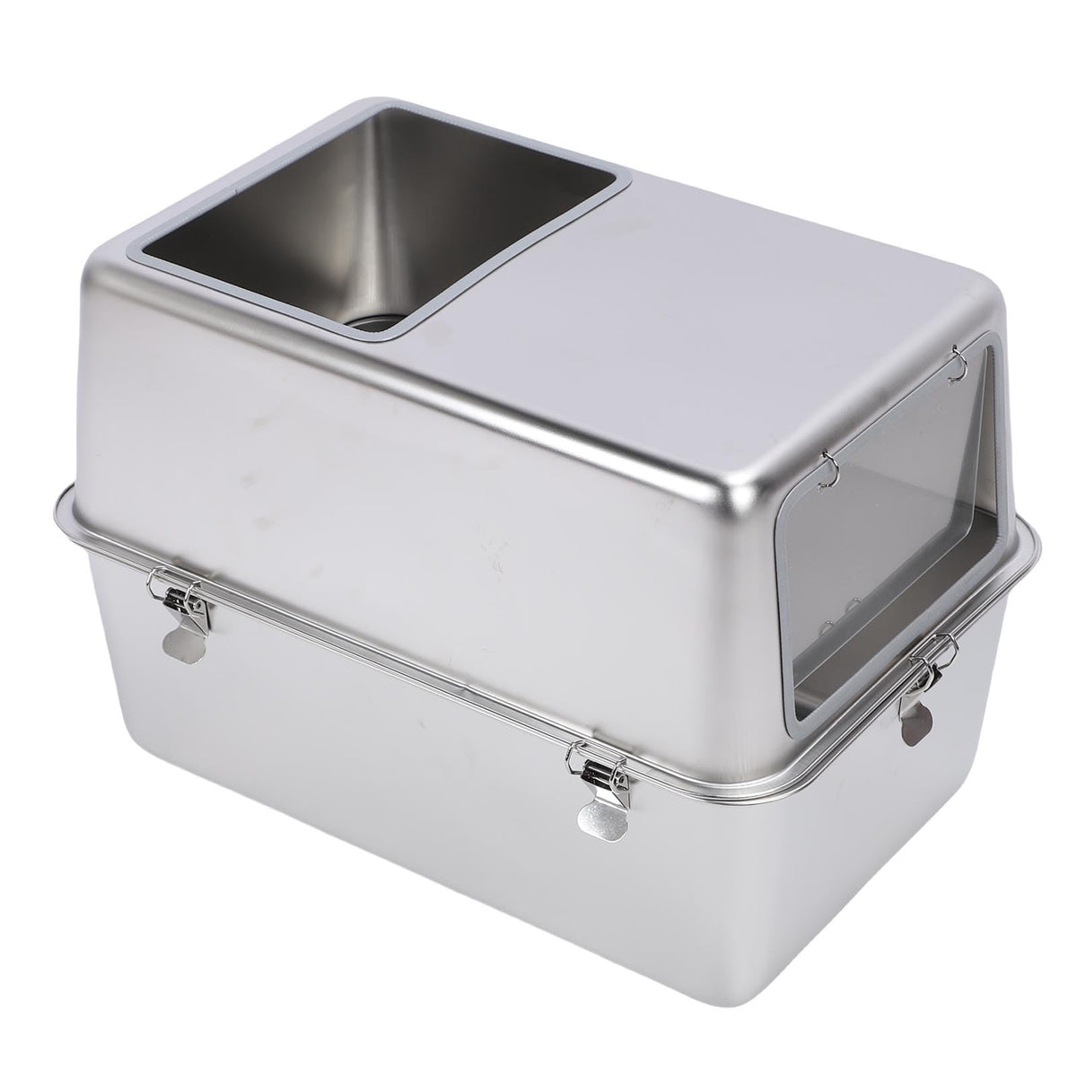 Enclosed Stainless Steel Top Entry Cat Litter Box with Scoop J363408
