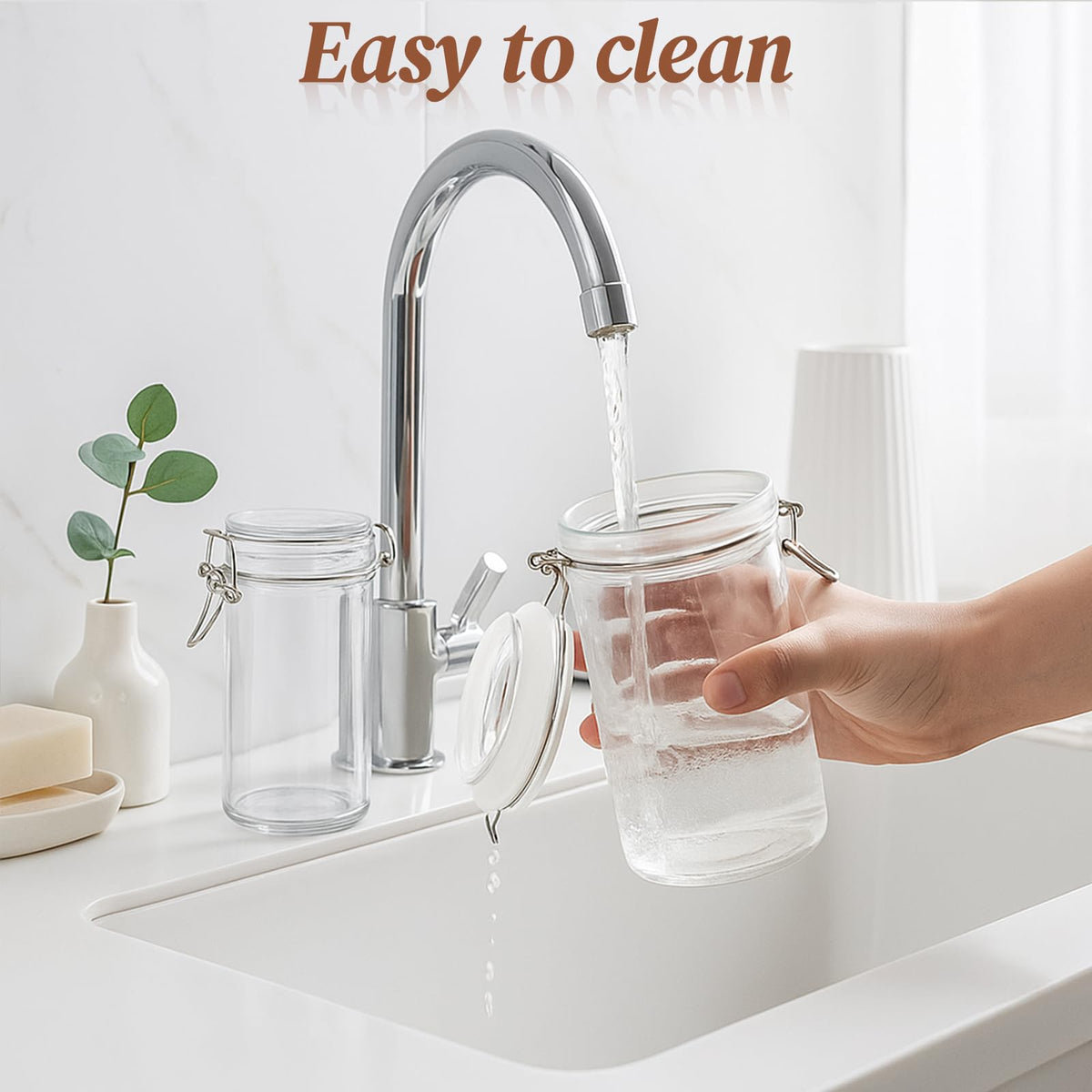 8 PCS 16 oz Glass Jars with Airtight Lid Z78017
