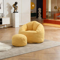 Yellow Memory Foam Bean Bag Chair with Footrest E6321