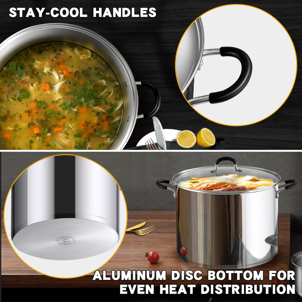 12-Quart Stainless Steel Stock Pot with Lid M875