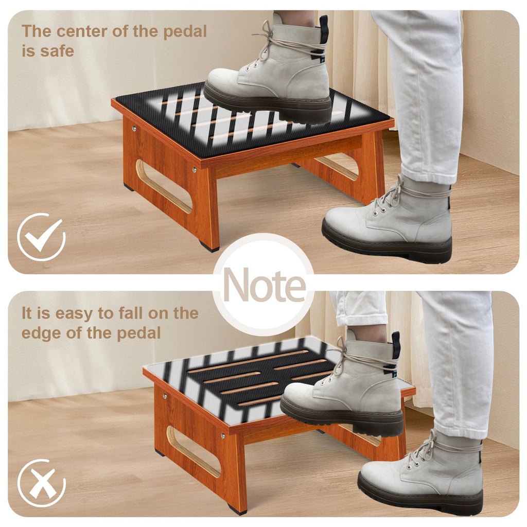 Brown Bed Step Stool with Handles F946