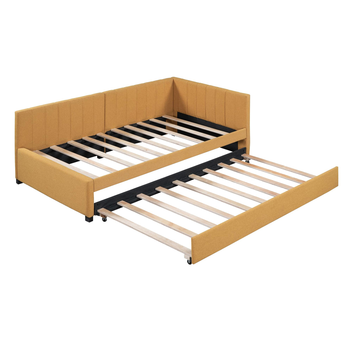 Twin Size Linen Upholstered Daybed with Trundle W5765