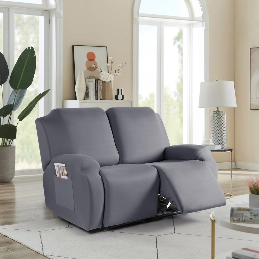 2 Piece Polyester Stretch Recliner Loveseat Slipcover Z8138