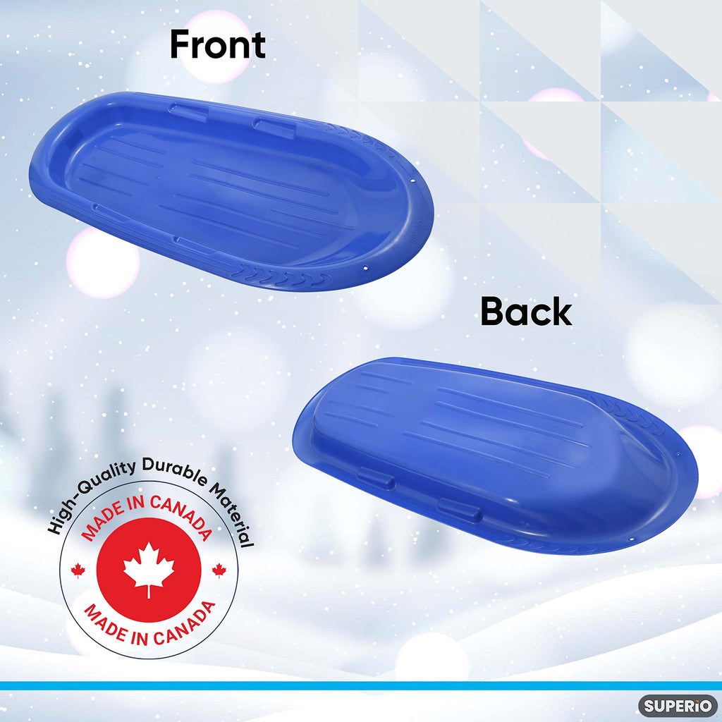 36" 48" Heavy Duty Plastic Toboggan Snow Sled with Handles, 3 Pack U17541
