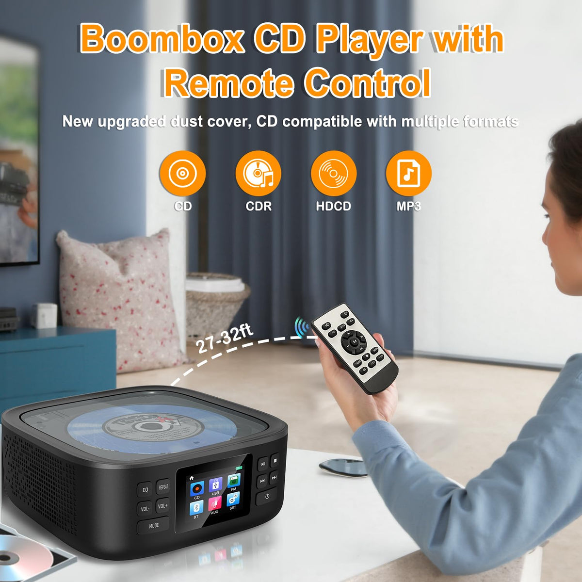 Portable CD Player with Bluetooth and Speakers T25394