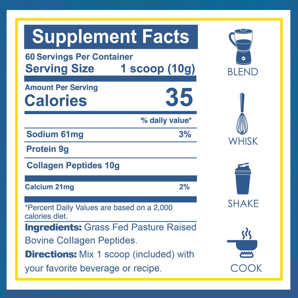Unflavored Grass-Fed Collagen Peptides Powder 1.32 LBS K8456