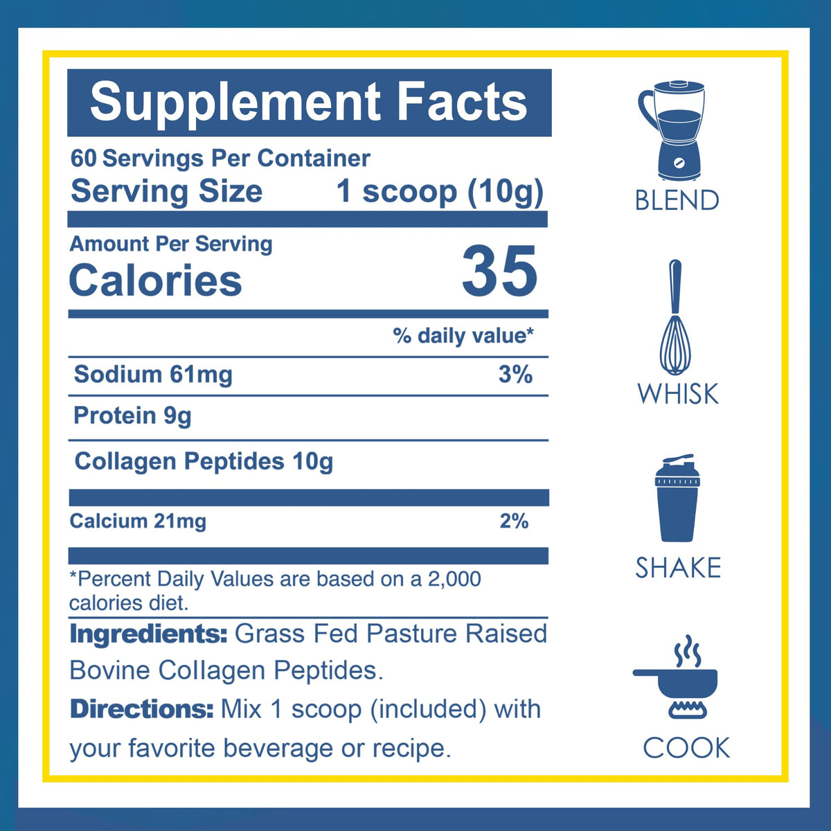 Unflavored Grass-Fed Collagen Peptides Powder 1.32 LBS K8456