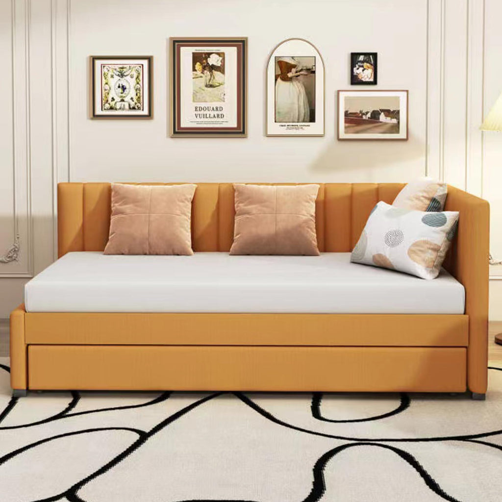 Twin Size Linen Upholstered Daybed with Trundle W5765