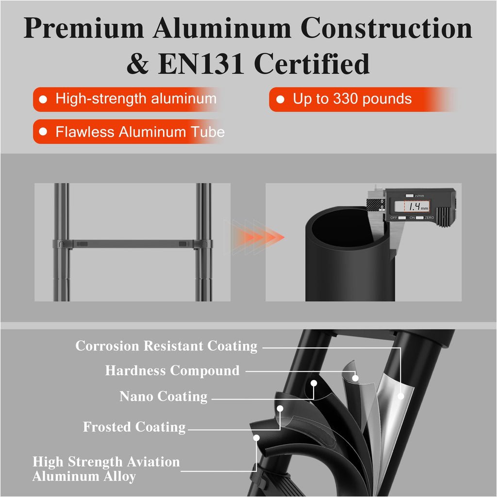 8.5 FT 330 Lbs Aluminum Telescoping Ladder V722