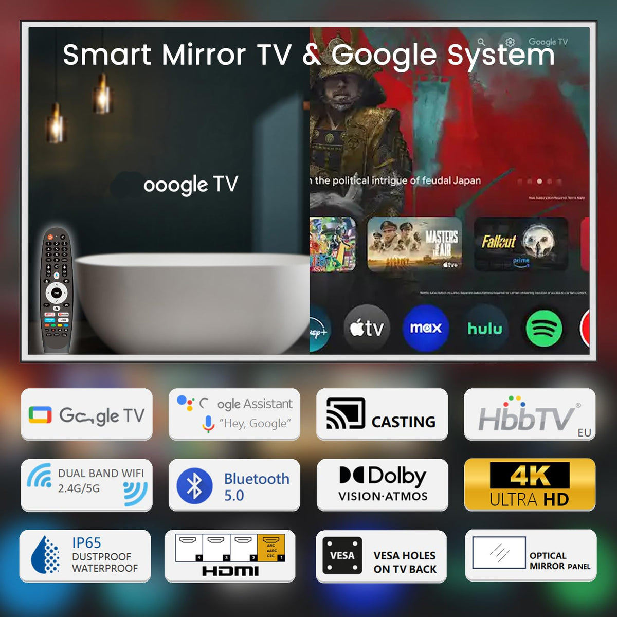 43" 4K UHD Smart Mirror TV with LED Light T948