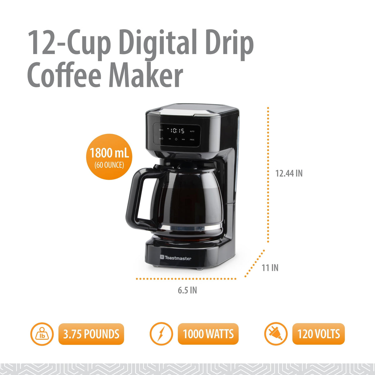 12-Cup Touchscreen Digital Drip Coffee Maker H755872