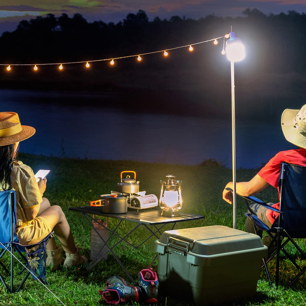 Foldable Aluminum Camping Side Table with Carry Bag C440