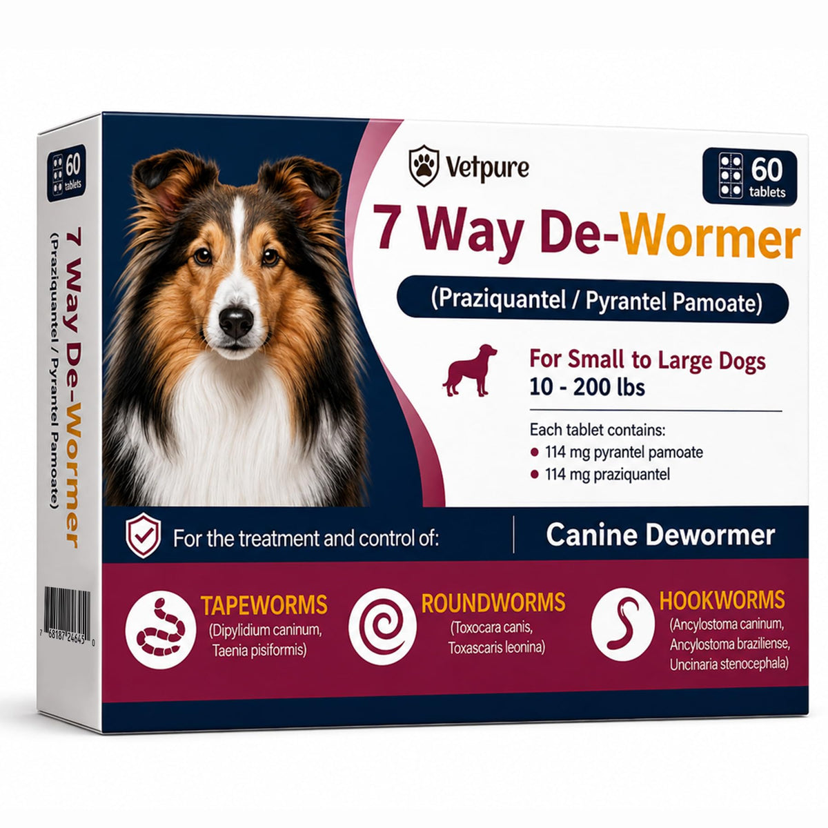 Dog Dewormer Tablets 60 Count E4014