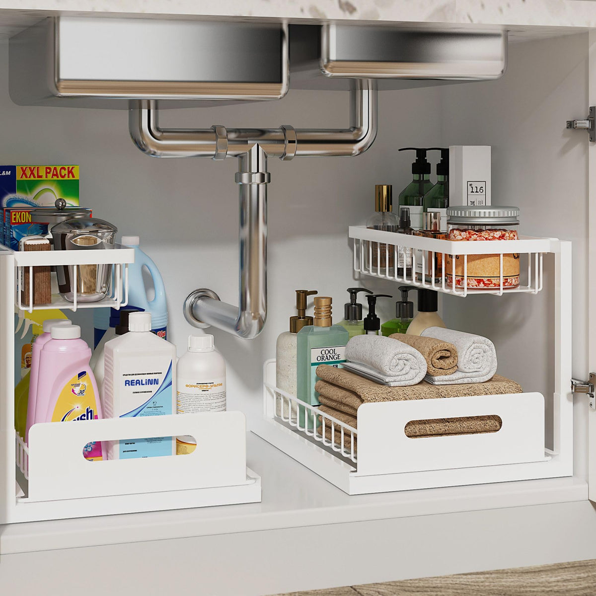 Under Sink 2 Tier Pull Out Cabinet Organizer G5566