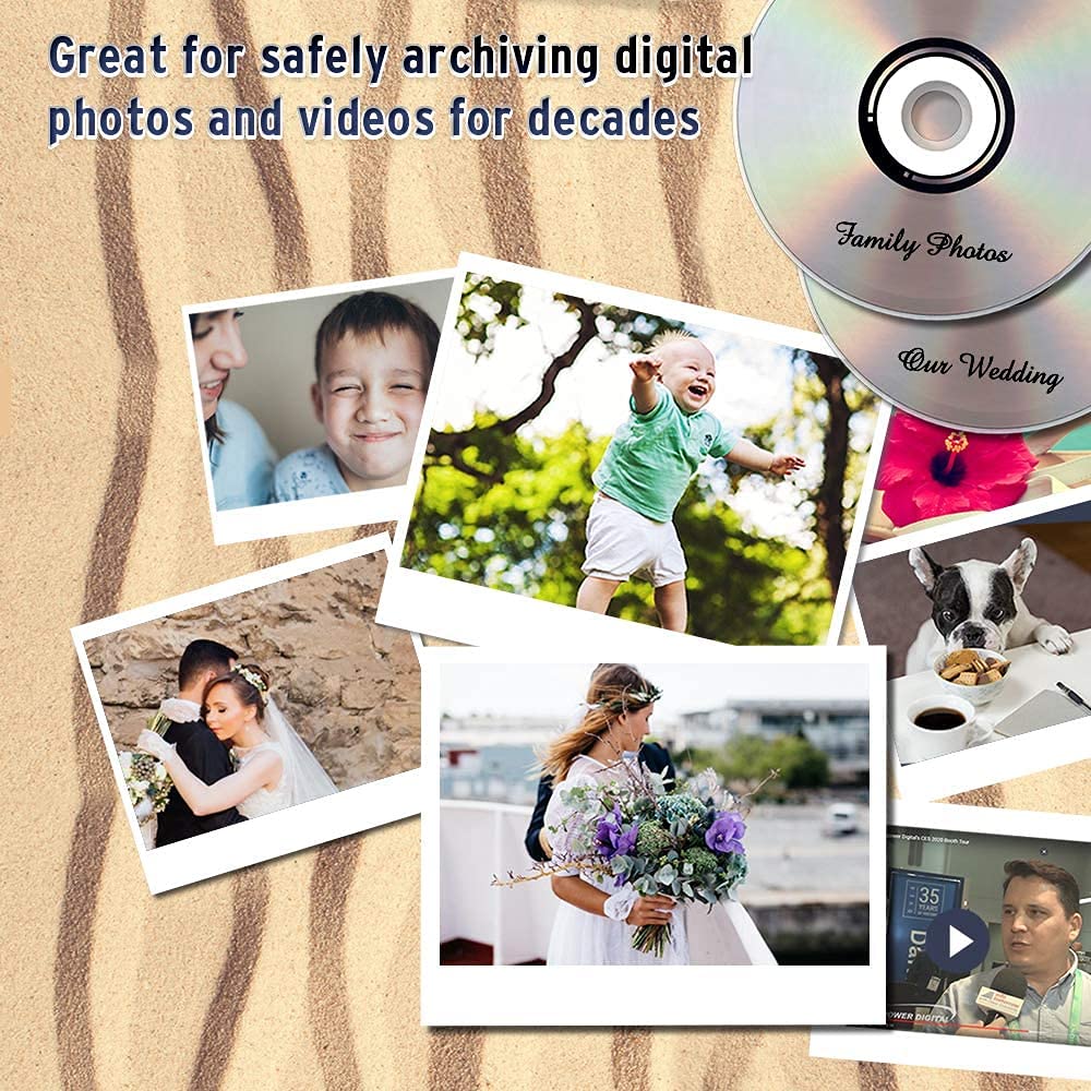 50GB BD-R DL White Inkjet Printable Blu-ray Double Layer Recordable Media 50-Disc Spindle T3574
