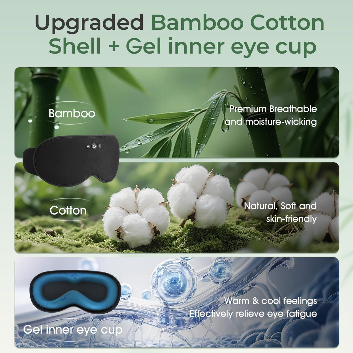 Bluetooth Sleep Mask with Hot & Cold Gel Insert E710882