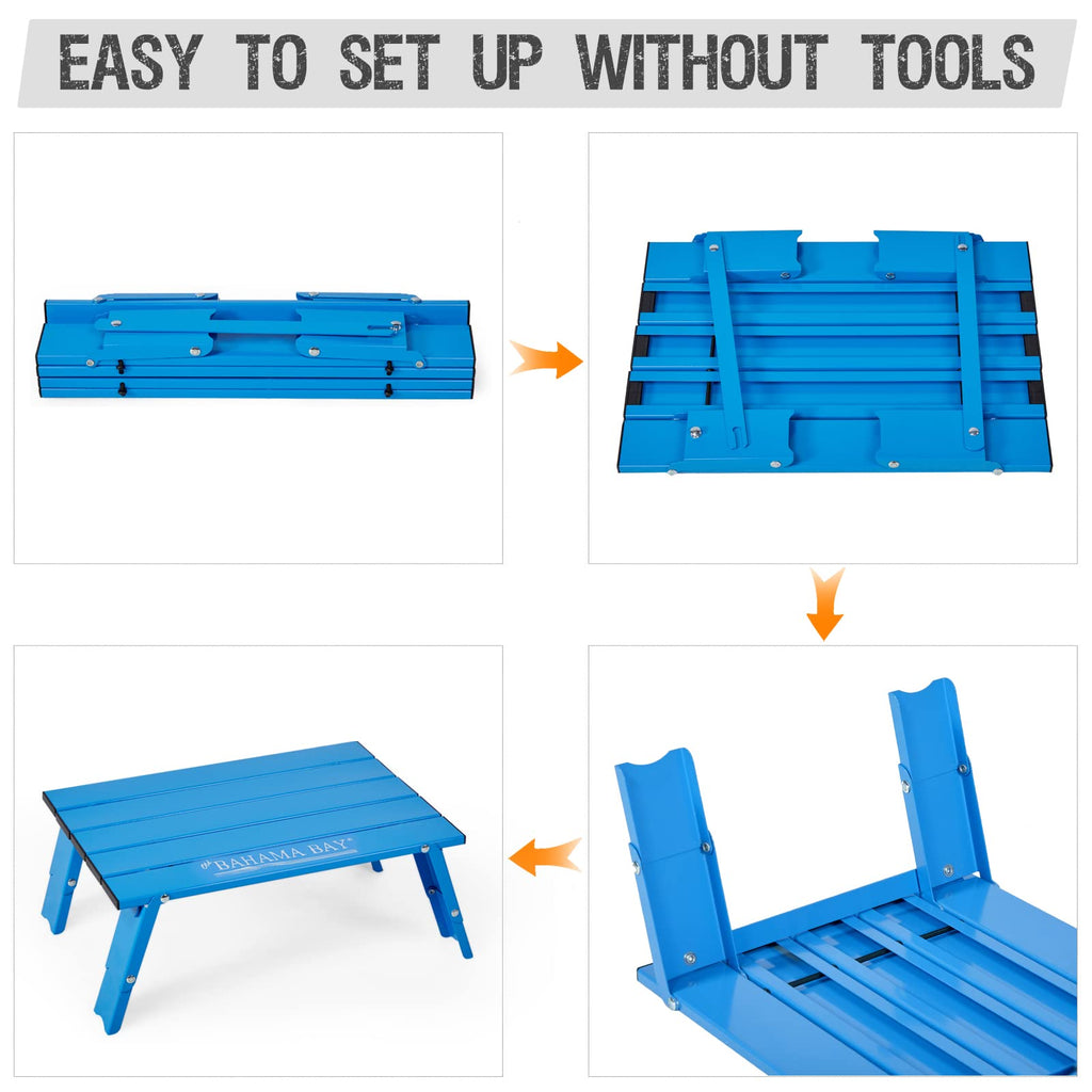 Ultralight Aluminum Mini Table, 66lbs/30kg Weight Capacity, Foldable Beach Table Z1428