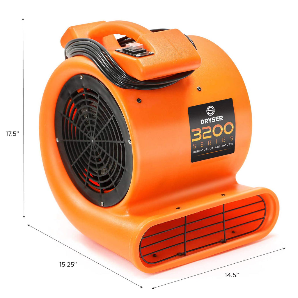 2 Speed 1/2 HP Orange Air Mover Floor Fan O9264
