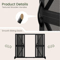 Black Wrought Iron Mesh Fireplace Screen with Sliding Doors O85635