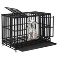 48 Inch Heavy Duty Dog Crate with Plastic Tray Double Doors O59991