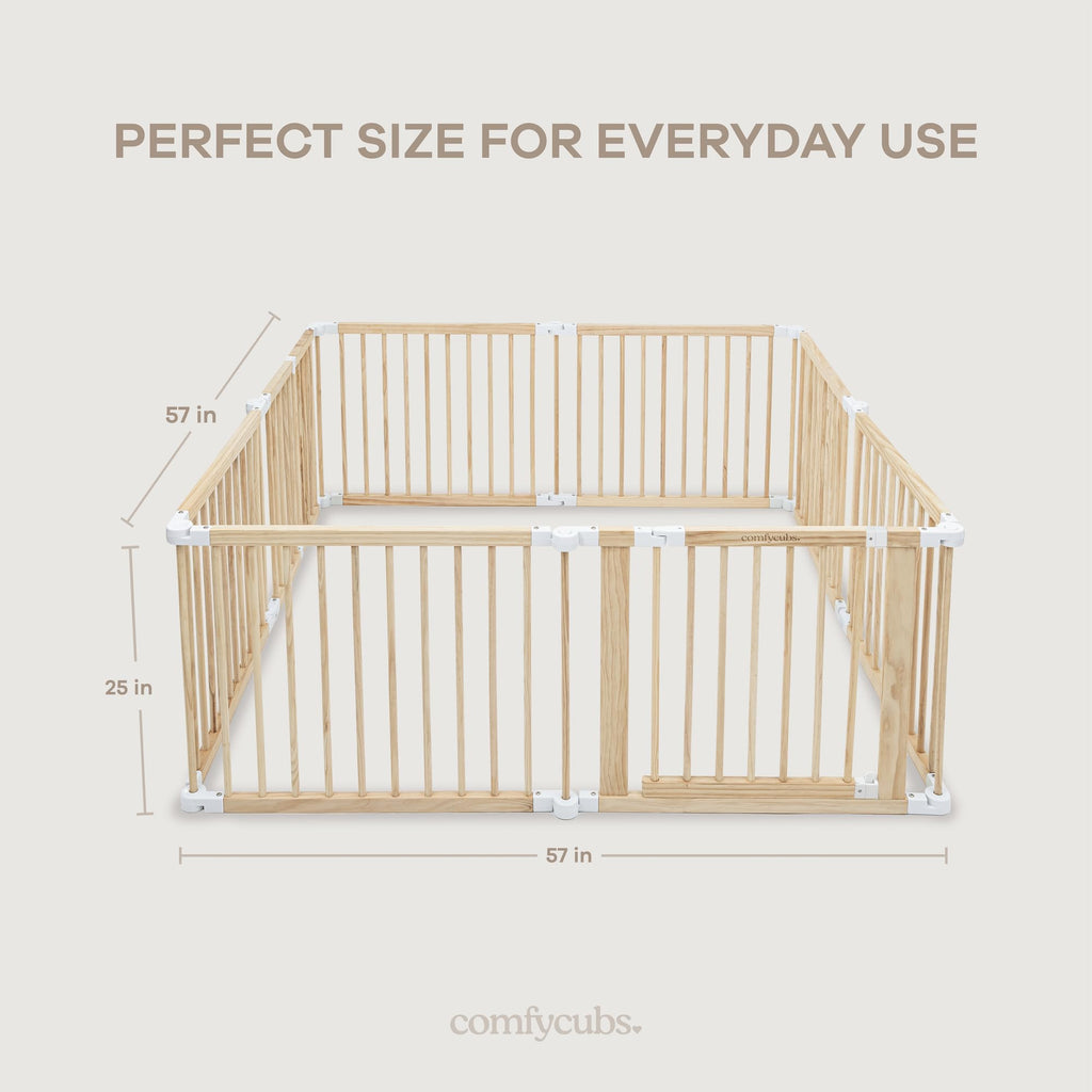 Foldable Playpen Light Wood White C85675