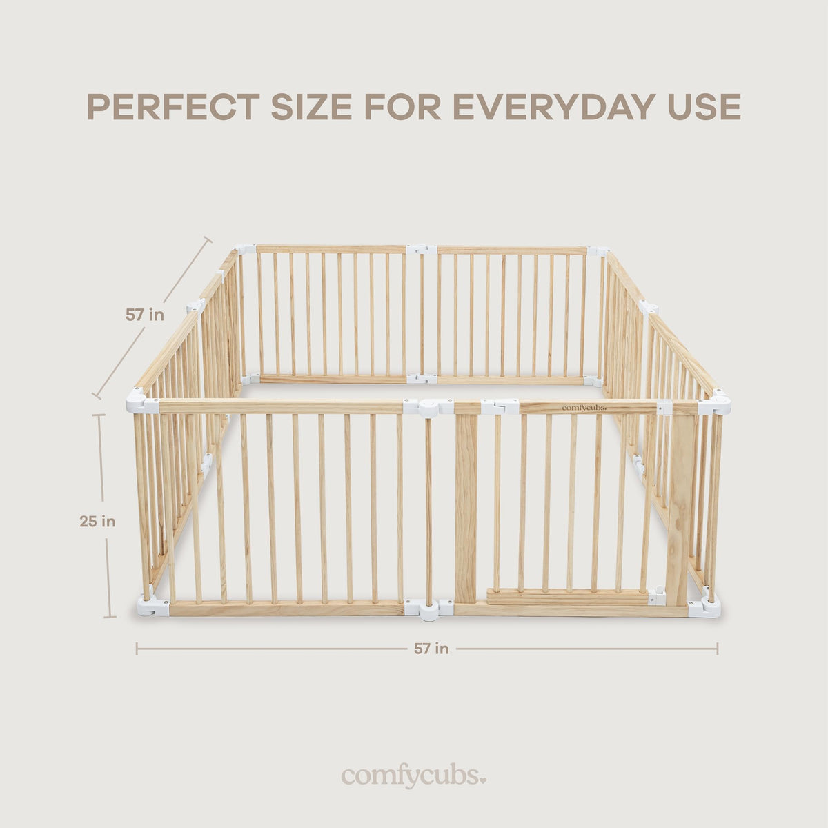 Foldable Playpen Light Wood White C85675