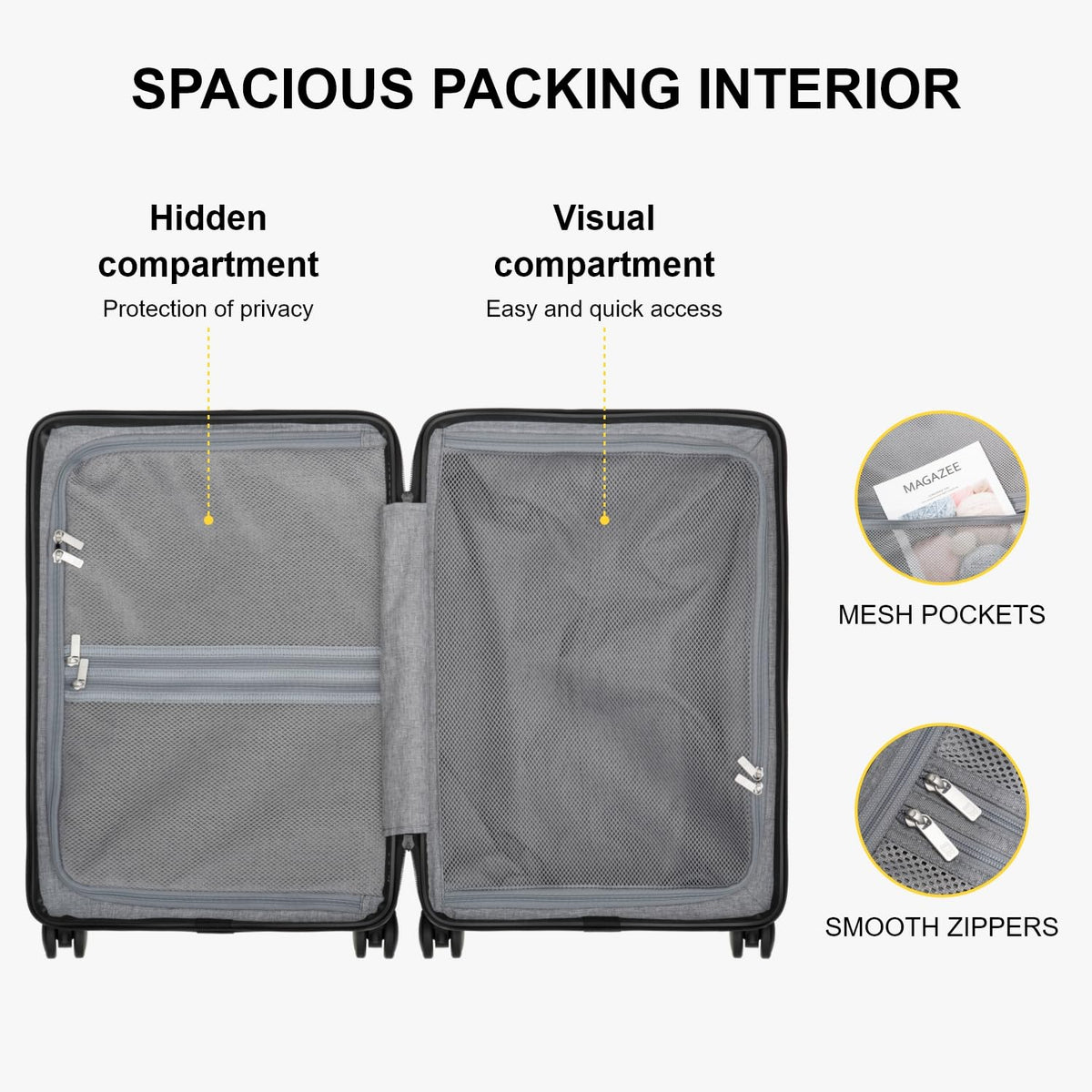 Hard Shell 20 Inch Carry on Luggage Polycarbonate G1316