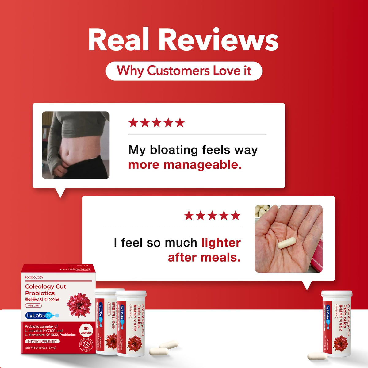 Probiotics for Bloating Relief 30 Capsules W8548