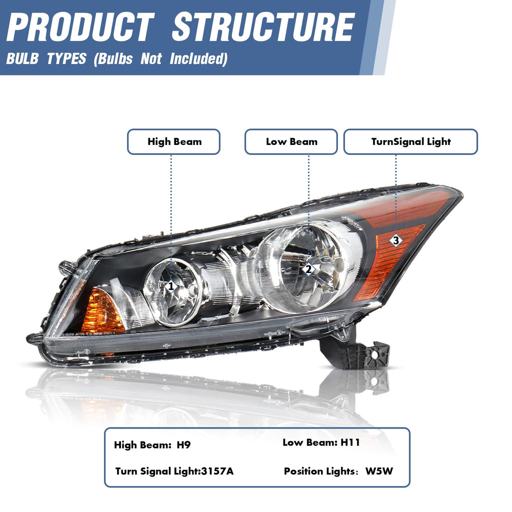 Headlights Assembly Replacement 4Dr T3351