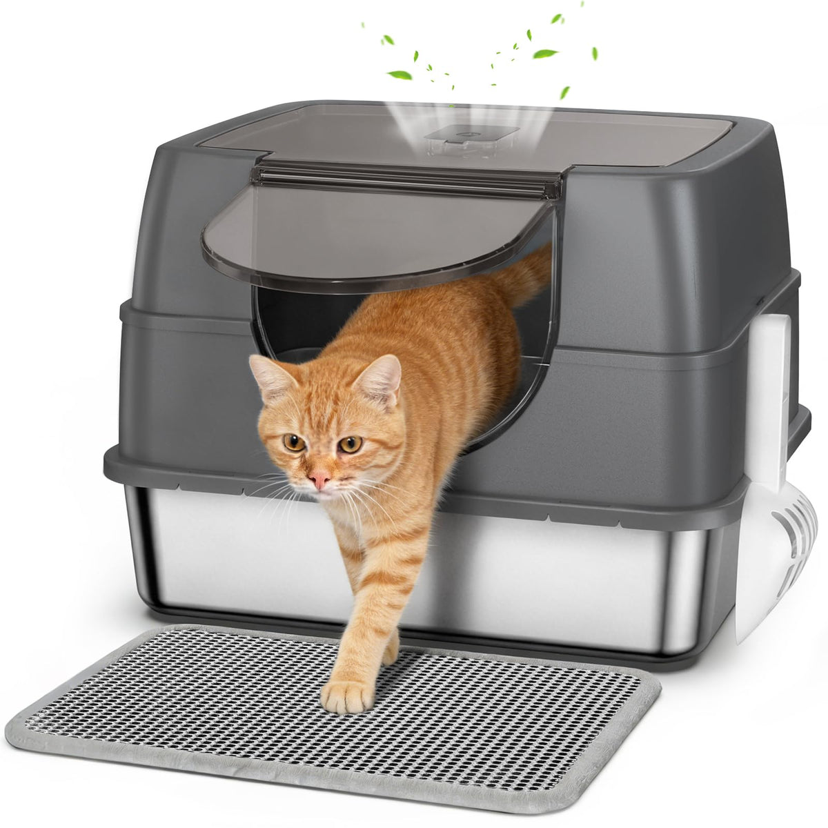 Stainless Steel Litter Box with Lid W4433
